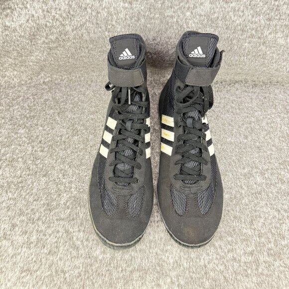 ✅ Mens 10.5 Adidas Wrestling High Top Athletic Shoes/Sneaker Black White Mesh - Picture 6 of 13